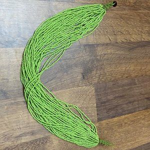 38 Layered Green Beaded Necklace